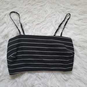 New Minkpink Striped Crop Top L Large